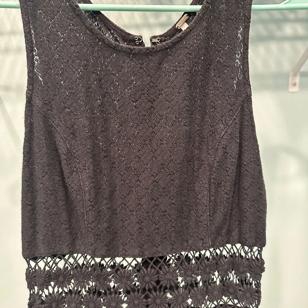 Free People Black Fit and Flare Mini Dress